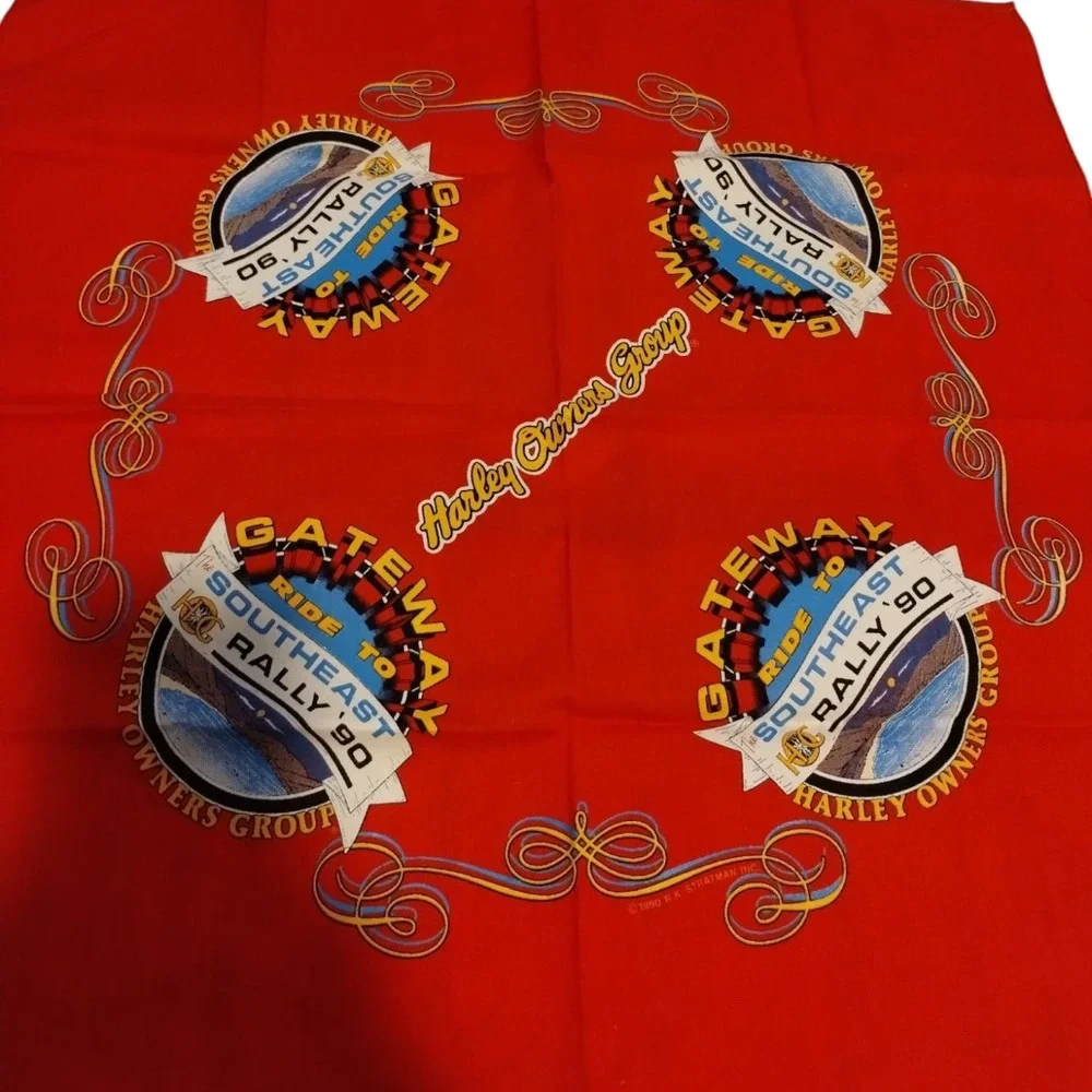 VTG 90s‎ Harley Davidson Motorcycles Owners Group Southwest Rally Bandana Red